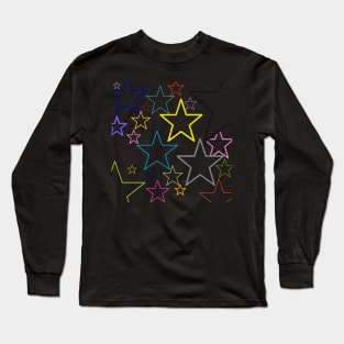 Stars Colorful Galaxy Space Artwork design Long Sleeve T-Shirt